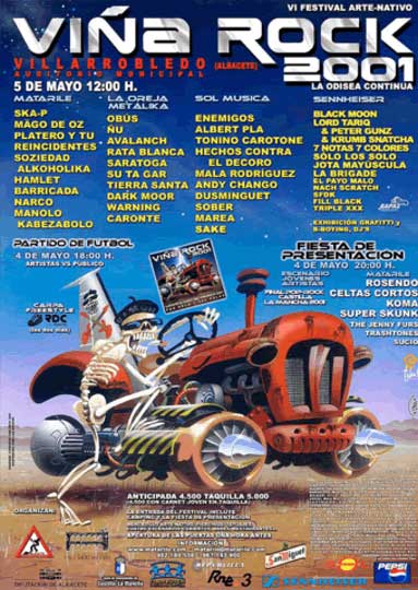 Cartel oficial Vi&ntilde;a Rock 2001