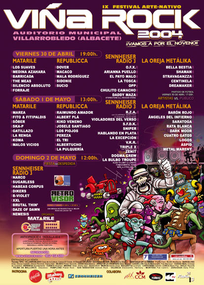 Cartel oficial Vi&ntilde;a Rock 2004