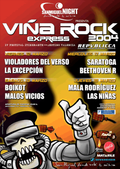 Vi&ntilde;aRock Express 2004 destino Valencia
